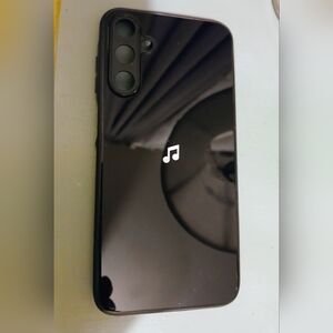 Black Phone Case with Music Note Design